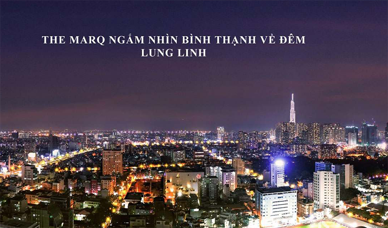 View căn hộ The MarQ Quận 1 Ngắm Nhìn Bình Thạnh Về Đêm Lung Linh
